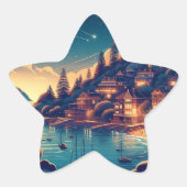 Dreamy Coastal Night Ster Sticker (Voorkant)