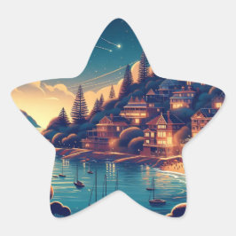 Dreamy Coastal Night Ster Sticker