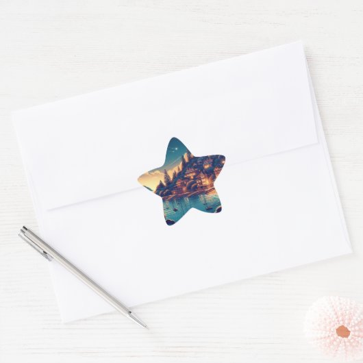 Dreamy Coastal Night Ster Sticker (Envelop)