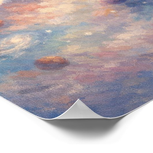 Dreamy Cosmic Art Poster – Impressionistic Planets (Hoek)