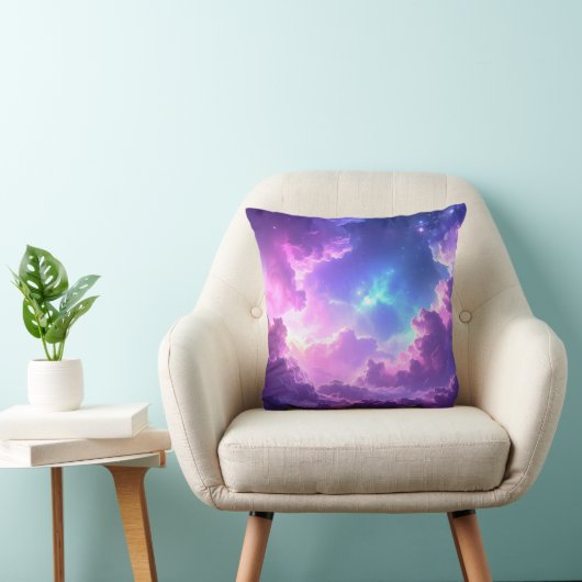 Dreamy cosmic background, soft nebula clouds in pu kussen (Stoel)