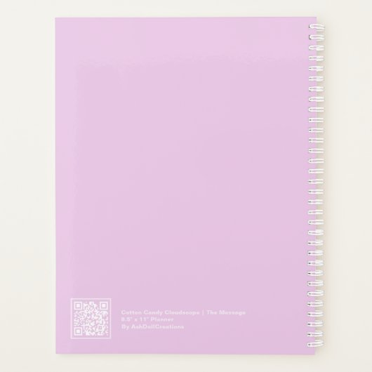 Dreamy Cotton Candy Cloudscape Block Quote Large Planner (Achterkant)