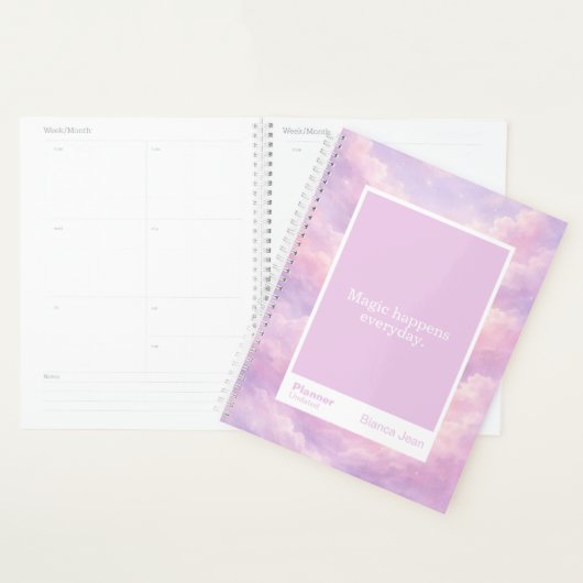 Dreamy Cotton Candy Cloudscape Block Quote Large Planner (Display)