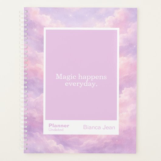 Dreamy Cotton Candy Cloudscape Block Quote Large Planner (Voorkant)