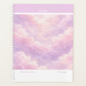 Dreamy Cotton Candy Cloudscape Modern Large Planner (Voorkant)