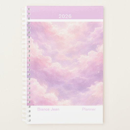 Dreamy Cotton Candy Cloudscape Modern Small Planner (Voorkant)