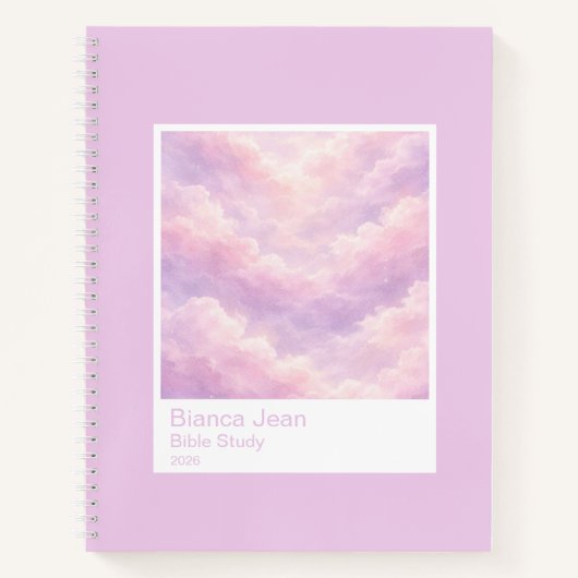 Dreamy Cotton Candy Cloudscape Photo Swatch Large Notitieboek (Voorkant)
