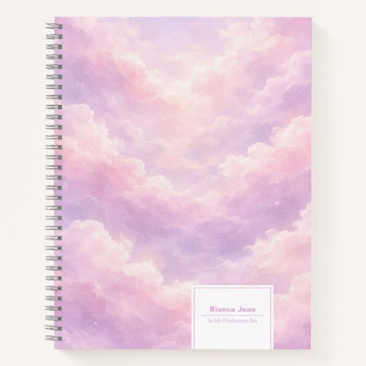 Dreamy Cotton Candy Cloudscape "Productive Era" Notitieboek (Voorkant)