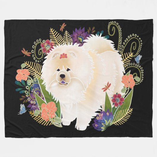 DREAMY CREAMY cream chow Fleece Deken (Voorkant (Horizontaal))