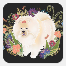 DREAMY CREAMY cream chow Vierkante Sticker
