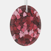 Dreamy Crimson Cascade Heart Confetti Glas Ornament (Voorkant Rechts)
