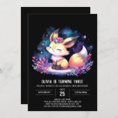 Dreamy Custom Fox Verjaardag digitaal Kaart (Voorkant / Achterkant)