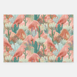 Dreamy Desert Bloom Abstract Collage Inpakpapier Vel