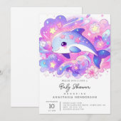 Dreamy Dolphin Baby shower Kaart (Voorkant / Achterkant)