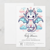 Dreamy Dragon-Baby shower Kaart (Voorkant / Achterkant)