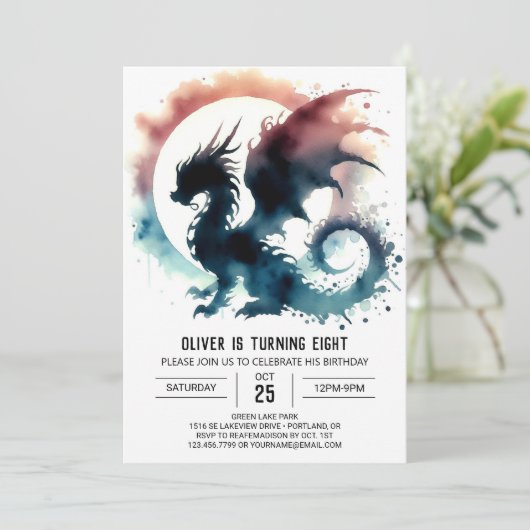 Dreamy Dragon Birthday DIY Kaart (Staand voorkant)