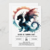 Dreamy Dragon Birthday DIY Kaart (Voorkant / Achterkant)