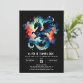 Dreamy Dragon Birthday Printable Kaart (Staand voorkant)