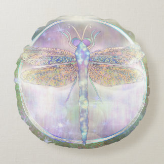 Dreamy Dragonfly “Messenger of Becoming Light” Rond Kussen