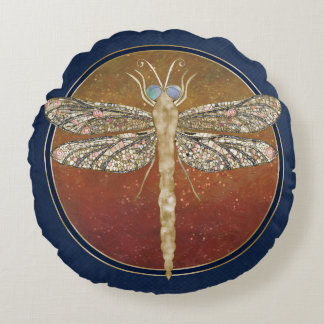 Dreamy Dragonfly “Messenger of Gilded Night” Rond Kussen