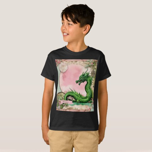 Dreamy Dragons: Laat je fantasie los op doek T-shirt (Voorkant volledig)