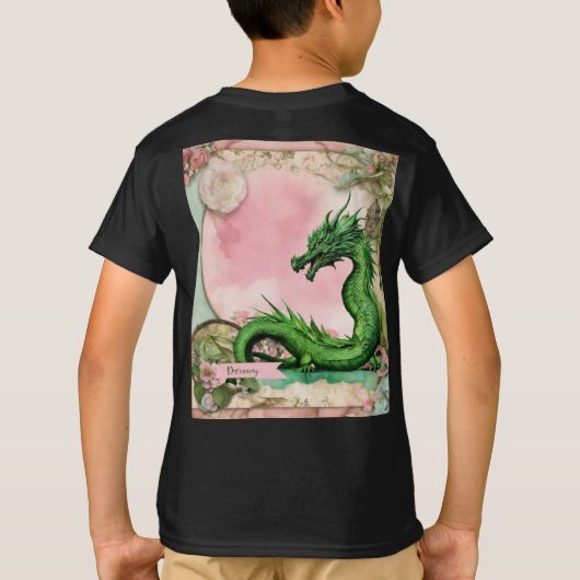 Dreamy Dragons: Laat je fantasie los op doek T-shirt (Achterkant)