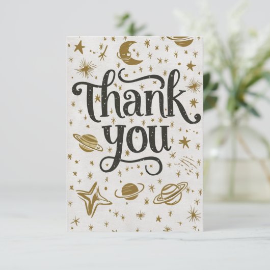 Dreamy Editable Meteor Celestial Bedankkaart (Staand voorkant)