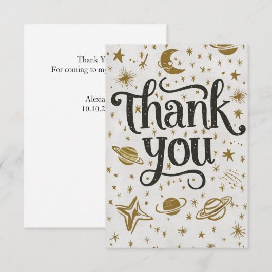 Dreamy Editable Meteor Celestial Bedankkaart (Voorkant / Achterkant)