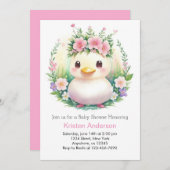 Dreamy eendje avontuur meisje Baby shower Kaart (Voorkant / Achterkant)