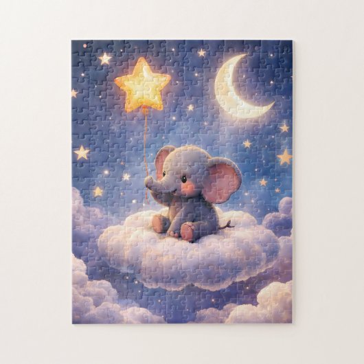 Dreamy elephant and midnight moon 252 piece jigsaw legpuzzel (Verticaal)