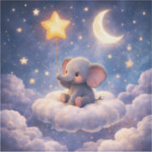 Dreamy elephant and midnight stars large glossy ac sticker (Voorkant)