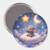 Dreamy elephant and midnight stars round large mag magneet (Voorkant / Achterkant)