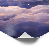 Dreamy elephant and midnight stars square semi Gla Perfect Poster (Hoek)