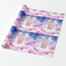 Dreamy elephant and stars giant wrapping roll cadeaupapier