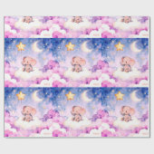 Dreamy elephant and stars giant wrapping roll cadeaupapier (Vlak)