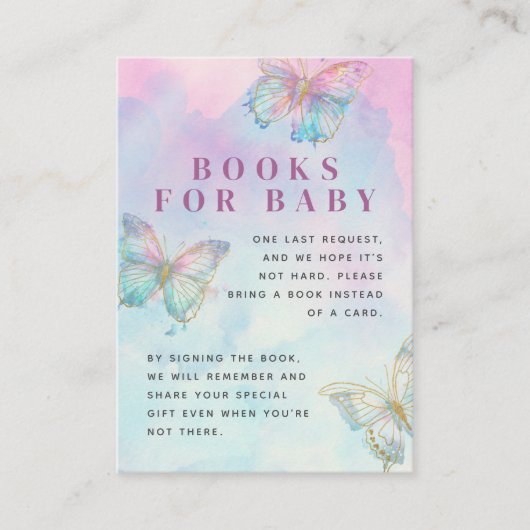 Dreamy Enchanted Butterfly Books voor Baby Informatiekaartje (Voorkant)