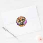 Dreamy Eyed Baby Cheetah Ronde Sticker (Envelop)
