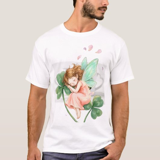 Dreamy Fairy With Clover Magic Dancing T-shirt (Voorkant)