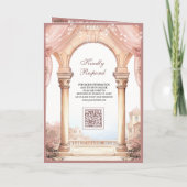 Dreamy Fairytale Palace Dusty Rose QR Code Wedding (Achterkant)