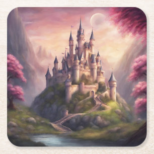 Dreamy Fantasy Castle kunstwerk Kartonnen Onderzetters