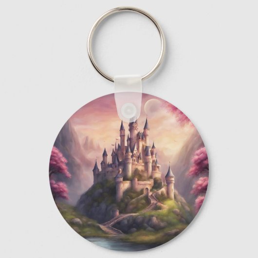 Dreamy Fantasy Castle kunstwerk Sleutelhanger (Voorkant)