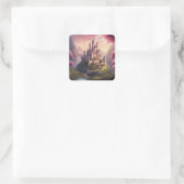 Dreamy Fantasy Castle kunstwerk Vierkante Sticker (Tas)