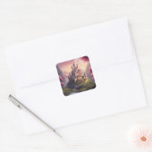 Dreamy Fantasy Castle kunstwerk Vierkante Sticker (Envelop)