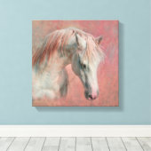 Dreamy Fantasy Paard in Roze Canvas Afdruk (Insitu (Houten vloer))