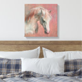 Dreamy Fantasy Paard in Roze Canvas Afdruk (Insitu (Slaapkamer))