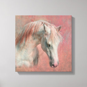 Dreamy Fantasy Paard in Roze Canvas Afdruk