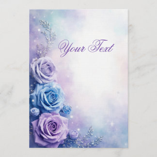 Dreamy Fantasy Purple and Blue Roses Kaart