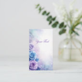 Dreamy Fantasy Purple and Blue Roses Visitekaartje (Staand voorkant)