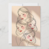 Dreamy Female Faces Print, Closed Eyes, Calming Kaart (Voorkant)