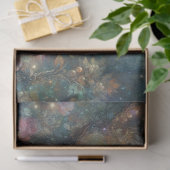 Dreamy Floral Cat in the Woods Fantasy Decoupage  Tissuepapier (Geschenk)